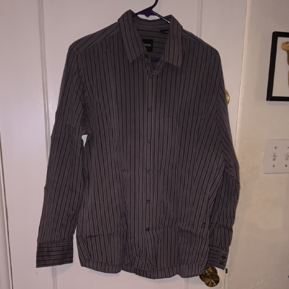 Hugo Boss | Charcoal Pinstripe Dress Shirt